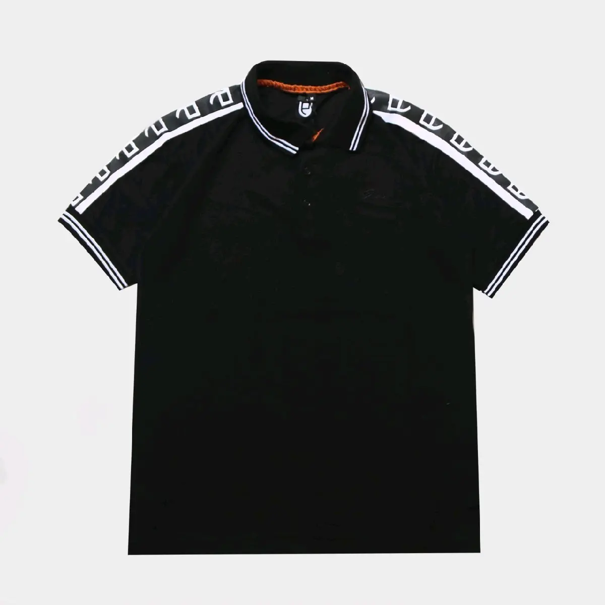 Kaos Polo Shirt Pria Ringer Taped Hitam Logo Bordir - Bahan Cotton CVC 20s Berkualitas Premium - Tangan, Kerah, Pendek, Santai, Navy, Panjang