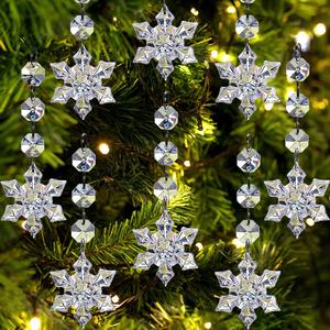 30 Piezas de Adornos para Árbol de Navidad Transparentes y Brillantes de Cristal, Copos de Nieve en Palitos de Hielo Irrompibles, Decoraciones para Bodas y Festividades