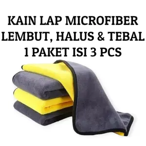 3PCS UKURAN 40CM KAIN LAP MICROFIBER  SERBAGUNA 2 SISI MULTIFUNGSI LAP MOTOR MOBIL DAPUR RUMAH DLL