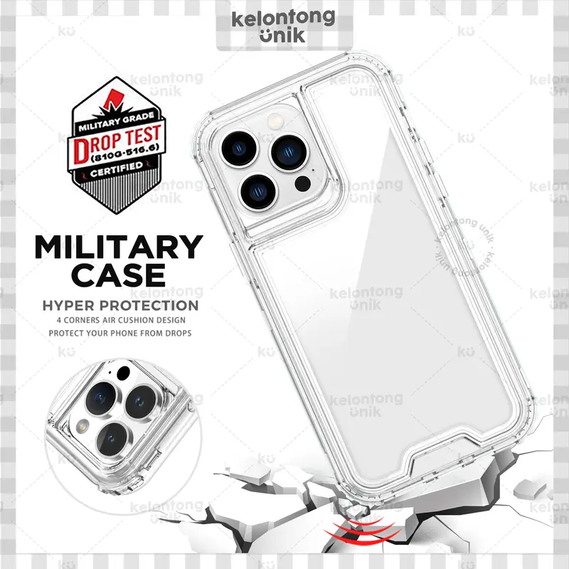 KELONTONG UNIK | 3 in 1 Hyper Protection Military Grade Case - Softcase/ Casing HP for iPhone X XS XR XSMAX 11 12 13 14 15 16 MINI PRO PROMAX PLUS Aksesoris Telepon ,CIOM 0