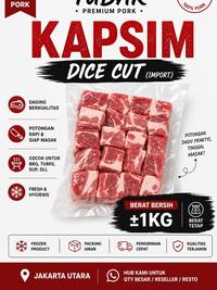 Gambar Kapsim Import Potong Dadu / Pork Shoulder Cube Import 500gr / 1kg – Frozen Premium Quality - 1kg dari TUBAK Kota Administrasi Jakarta Utara 1 Tokopedia