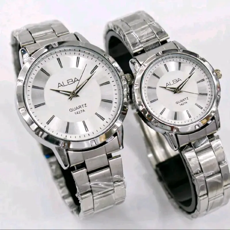 Jam Tangan Couple Alba Rantai Stainless Gratis Batre Cadangan Termurah -  Watches Hadiah 2