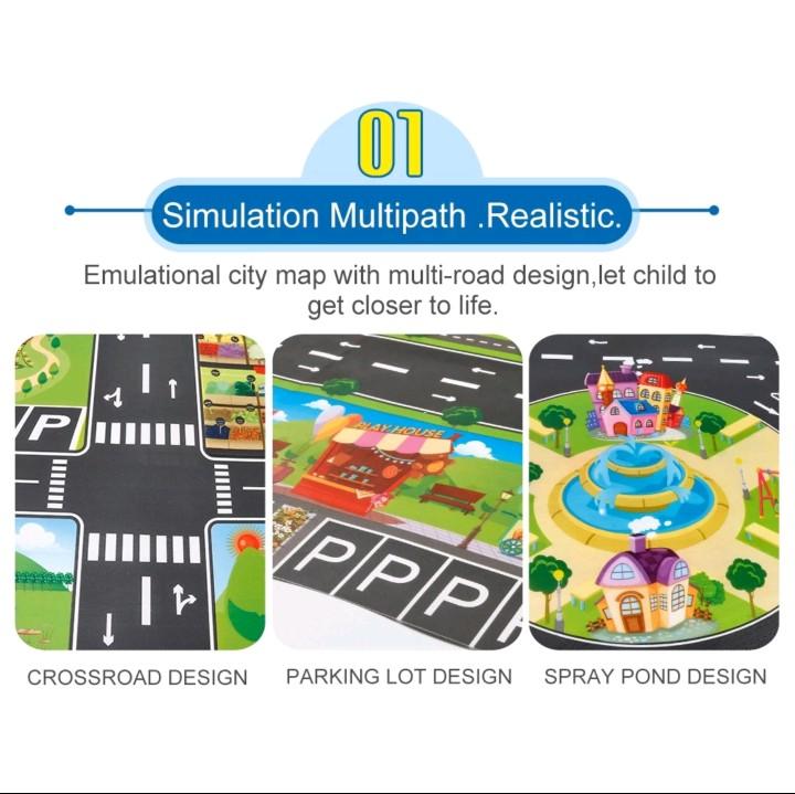 Product Introduction of FarmPlay Children Water Proof Play Mat with City Scene, Carpark & Roads - Large Size & Safe 7