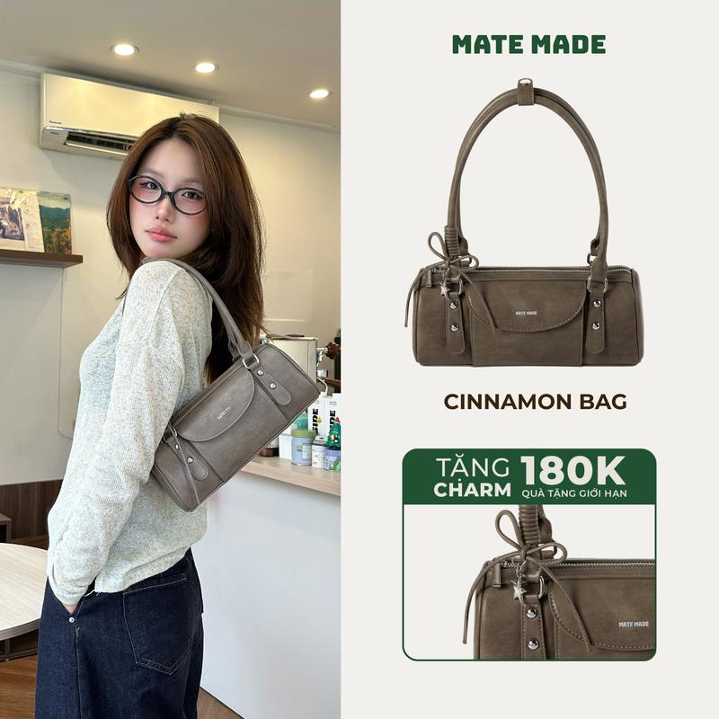   DEAL ĐỘC QUYỀN TIKTOK  Túi Xách Nữ Cinnamon Bag MATE MADE - Túi Đeo Vai Thời Trang Dáng Chữ Nhật - Size 28 