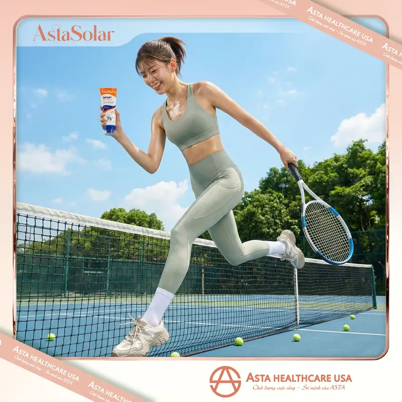 AstaSolar Kem chống nắng Sport SPF 75+ và PA++++ - Chăm sóc da toàn diện, chống thấm nước & mồ hôi, không gây nhờn rít 4