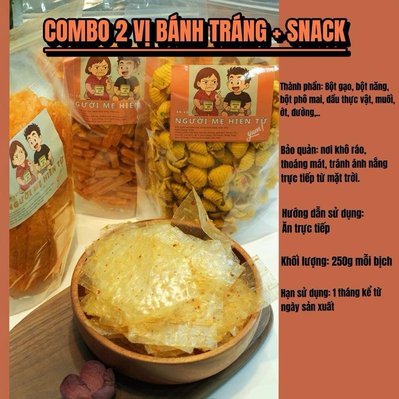 COMBO BÁNH TRÁNG + SNACK ( Mỗi bịch 250g, tổng 500g) [Người Mẹ Hiền Từ]