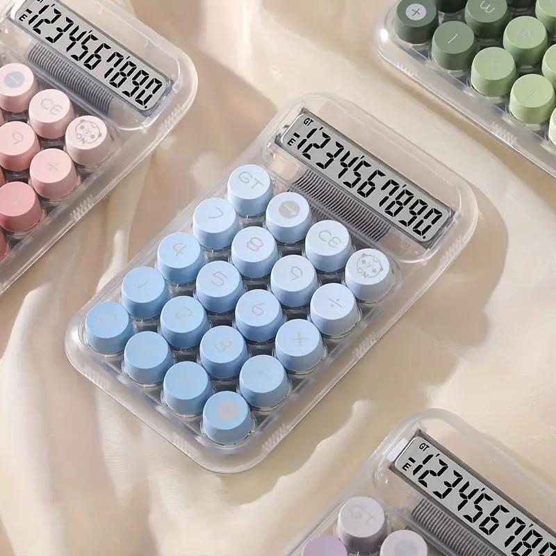 Transparent Cute Desk Calculator - Easy-to-Use Office Calculator with Aesthetic Design for School or Office Use - Battery Not Included 0