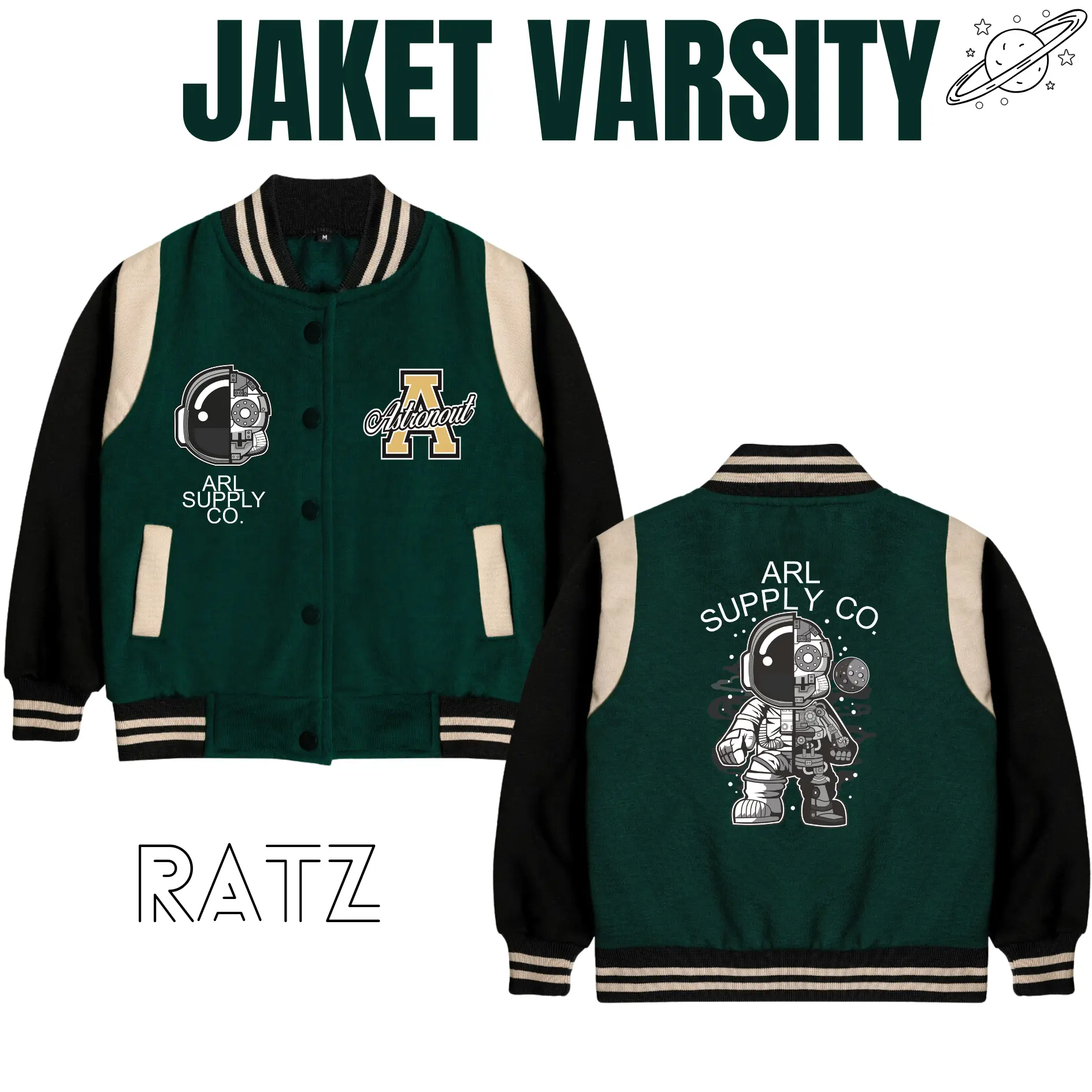 Jaket Baseball Anak ASTRONOUT Laki-Laki Perempuan Untuk Umur 2-12 Tahun - Fashion Anak
