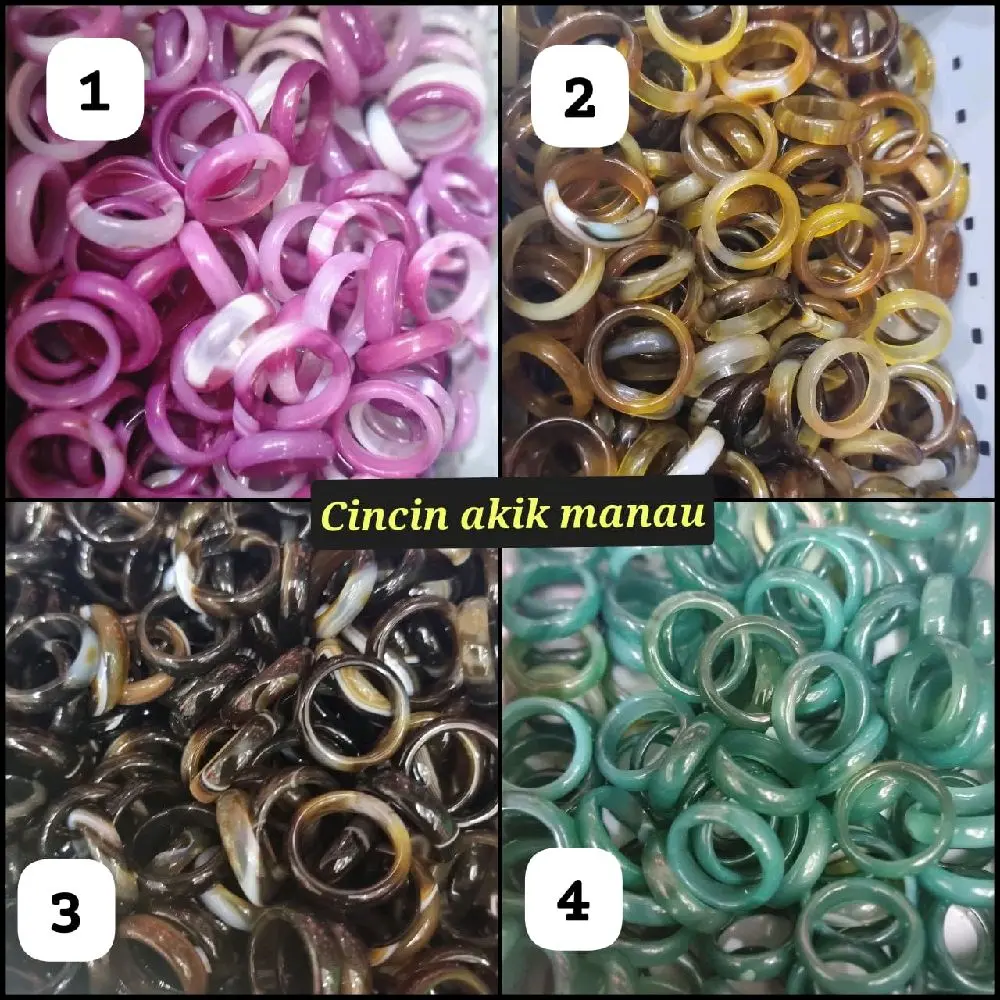 Cincin batu akik manau (banyak pilihan warna)