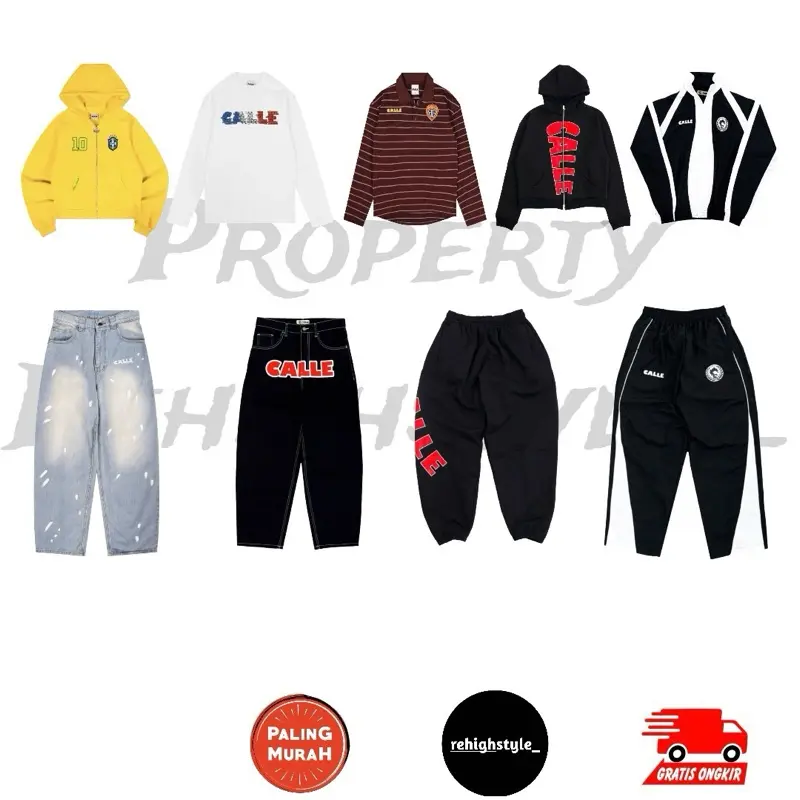 ZIP HOODIE CALLE BRAZIL / LONGSLEEVE CALLE TISYATS FRANCE / T-SHIRT CALLE POLO THE CLUB / ZIP HOODIE CALLE UP / TRACKTOP CALLE BLACK / DENIM CALLE WASHED BLUE / DENIM CALLE RAW BLACK / SWEATPANTS CALLE RED BLACK / TRACKPANTS CALLE BLACK UNISEX