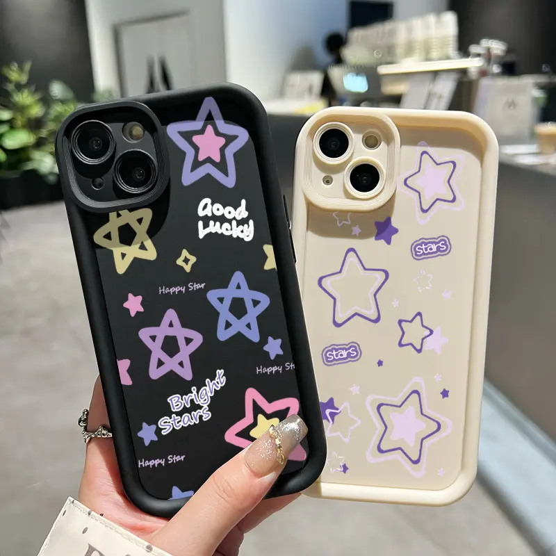 Casing Hp Untuk Infinix Hot 11 Play Hot 10 Play Hot 9 Play Case pola bintang keberuntungan HP gaya ganda pelindung silikon lunak pelindung Kesing Softcase 5