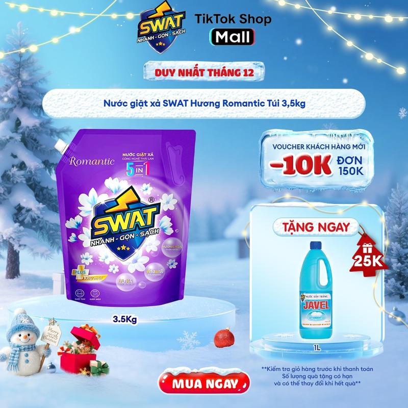 Nước giặt xả SWAT nhiều mùi hương Túi 3,5kg