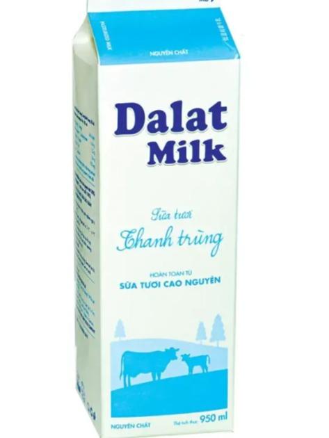  Sữa thanh trùng Dalat Milk không đường 950ml 