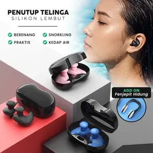 Ear Plug Ear Clip Penutup Hidung Anti Air Renang Diving Penutup Telinga