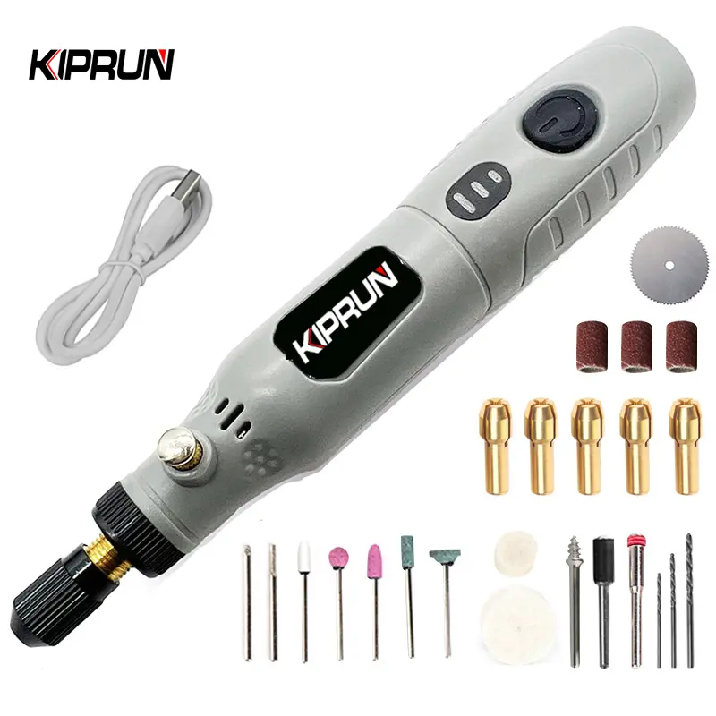 KIPRUN Mini Cordless Drill Power Tools, 3 Speed Electric Rotary Tool, 3.6V Drill Grinder Grinding Accessories Set, Wireless Engraving Pen For For Jewelry Glass Wood Cutting Grinding Polish