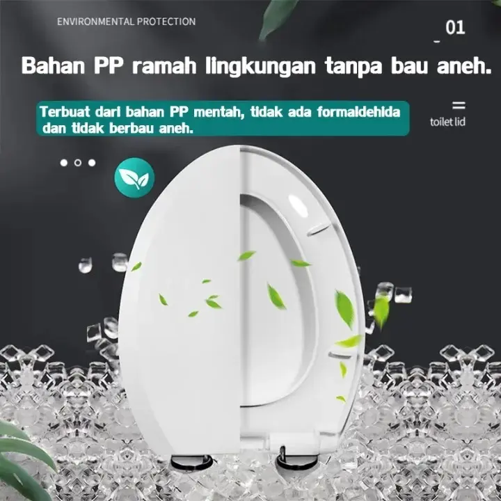 Instalasi cepat CHENGJIA Tutup Closet Duduk 5 lapisan tebal Cocok untuk semua toilet Tidak akan kuning Penutup lambat Mudah dipasang(Tutup wc duduk Toilet Cover Tutup closet wc jongkok Tutup kloset duduk Tutup toilet duduk) 6