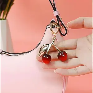 TANTOMI Bag Charm Gantungan Cherry Estetik Imut Desain Lucu Cocok Untuk Berbagai Jenis Tas Tambahkan Sentuhan Menarik Dan Kenyamanan