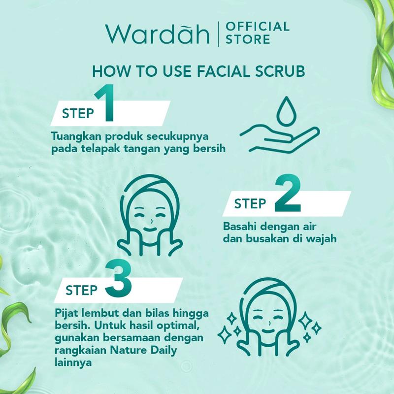 WARDAH NATURE DAILY SEAWEED BALANCING FACIAL SCRUB 60ML 2