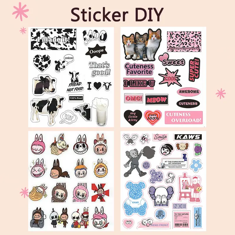 Stiker DIY Lucu Ala Korea Sticker Hot INS gaya Berperekat Waterproof sticker Handphone/Buku/Casing/Skateboard/Koper 0