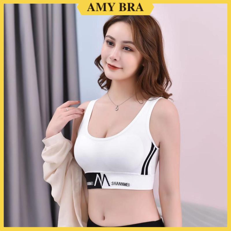 Top Áo Bra Sport Tập Gym - Áo Ngực Tập Thể Dục - Bra Nữ Mút Mỏng, Chất Cotton Dày Dặn AMYBRA B3348 Tập Aerobic Yoga Tập Yoga