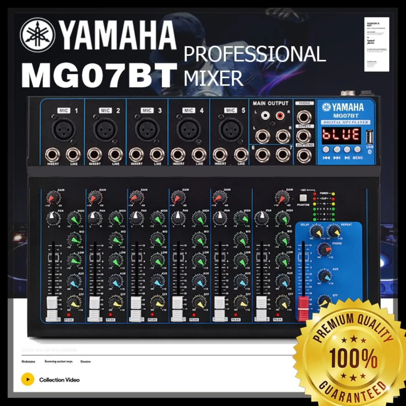 YAMAHA Mixer MG04BT/MG07BT 4 Channel Audio Mini Rekaman Langsung Bluetooth Terhubung ke Komputer/Ponsel/MP3 - Bass, Amplifier amplifier  mini horeg mixer  4 ampli Subwoofer mixer  4