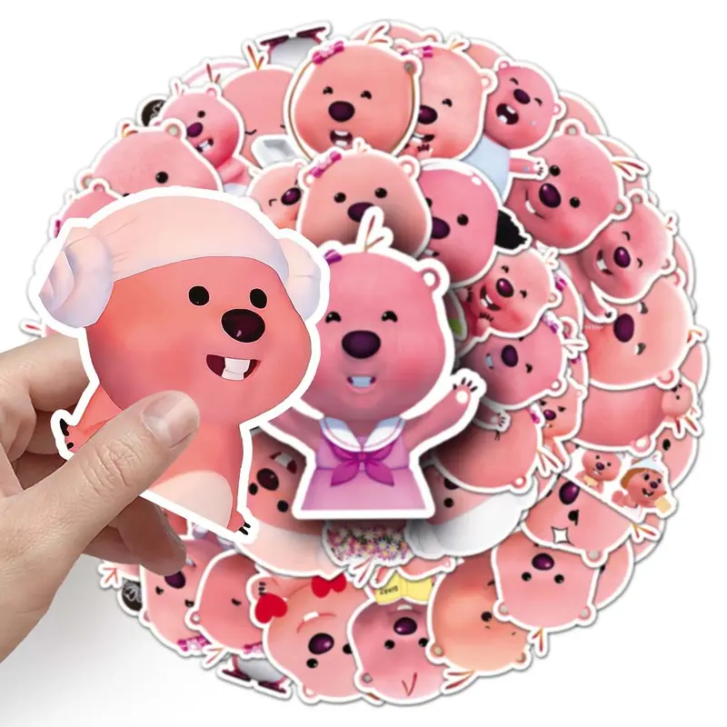 50/10 miếng Loopy sticker, siêu dễ thương, không thấm nước, thích hợp cho máy tính xách tay, điện thoại, ô tô, mũ bảo hiểm 5