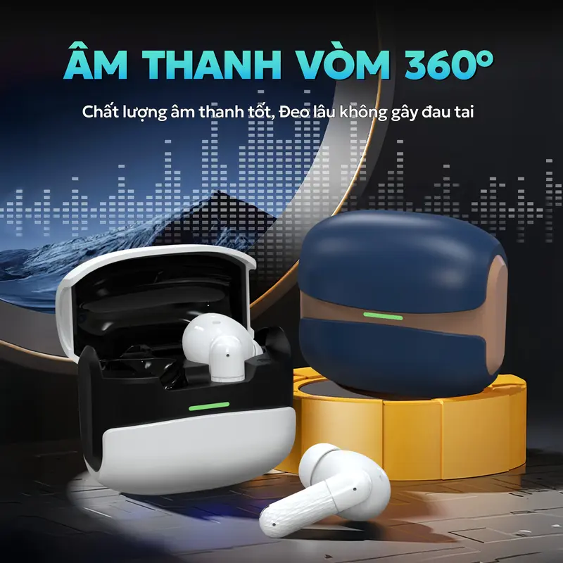 X6 Mới Nhất ENC Tai Nghe [2 Quà tặng] 1 Nhãn dán hoạt hình+1 Bao tay chơi game, Thiết kế viên nang không gian, Âm thanh nổi cấp độ HiFi, Mic tích hợp chống nước IPX5, Giảm tiếng ồn, Tương thích với iPhone và Android | BigBuy360 - bigbuy360.vn