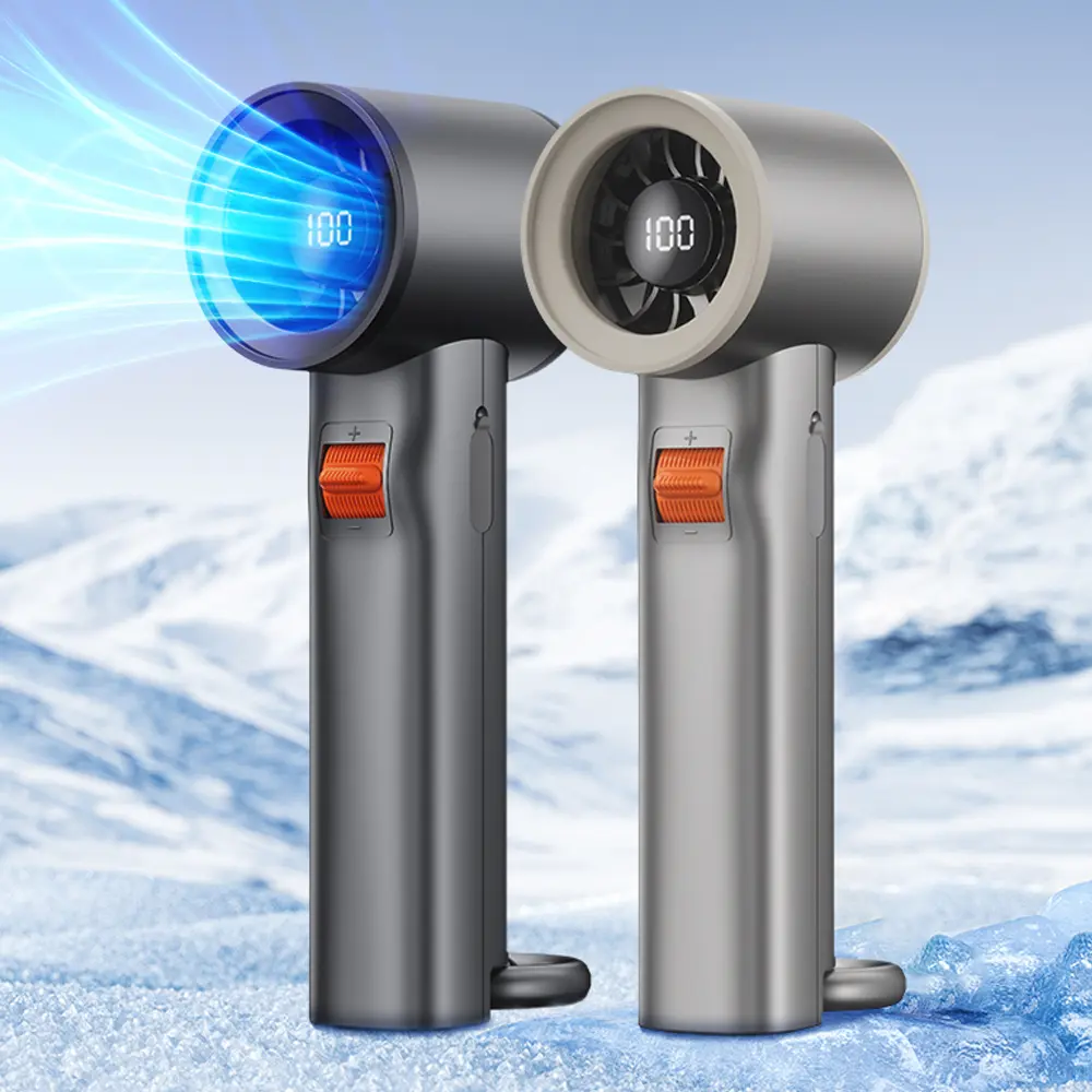 High-Speed Handheld Fan with 3000mAh Battery,  Brushless Motor - 100 Adjustable Speeds, Aluminum Alloy Design - Handheld, Desktop & Hanging Use - Powerful Airflow, Lightweight, Perfect for Outdoor Travel & Summer Heat Relief