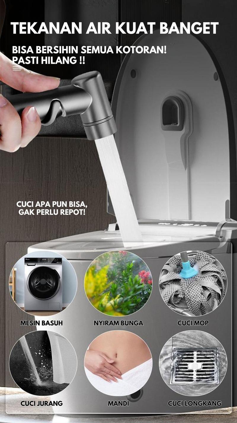 Product Introduction of Kran Cabang dan Jet Shower SUS 304 Toilet Hitam Matte 1/2 Inch dengan Selang 1.5M Kran Air Double Kran Washing Machine Bidet Spray 2