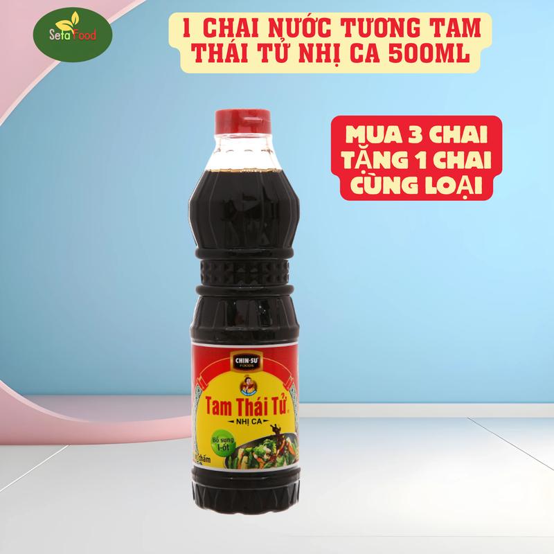  1 Chai Tam Thái Tử Nước tương Tam Thái Tử Nhị Ca 500ml - Nước Sốt Gia Vị Cay Chua - Dùng Cho Món Chay Và Món Mặn 