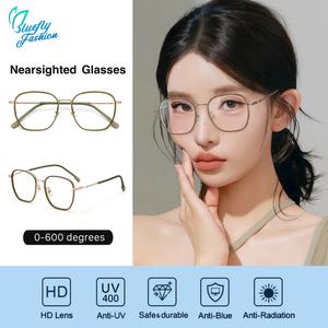 Ultra Light Women Nearsighted Graded Glasses Frosted Frame Anti Radiation Eyeglass Students Anti-Blue Eyeglasses