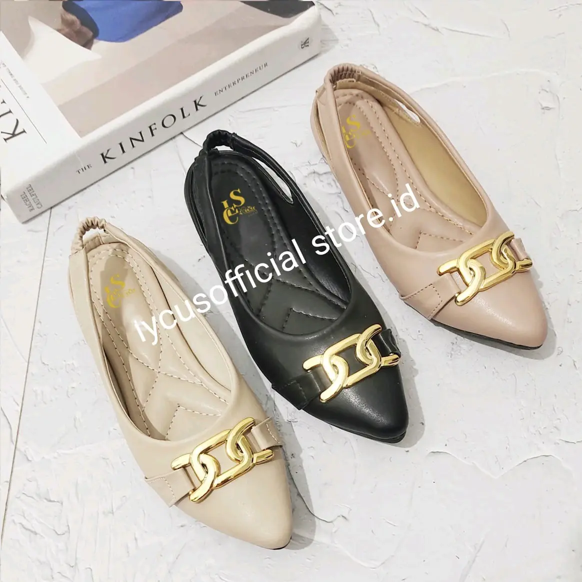 lycus sepatu balet / flatshoes wanita tali belakang manda 01