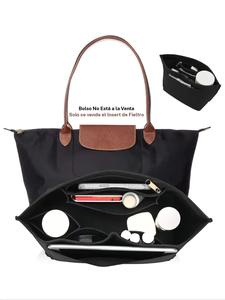 Bolso organizador de fieltro elegante para mujer con múltiples bolsillos, bolsa con cierre compatible con todas las marcas, ideal para viajes y cosméticos