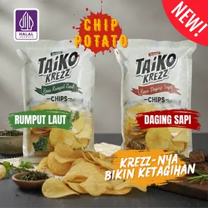 COD HALAL Taiko Krez Chips Crispy Potato Chips Keripik Kentang Renyah Enak Rasa Daging Sapi Rumput Laut Snack Viral Best Seller Promo Murah