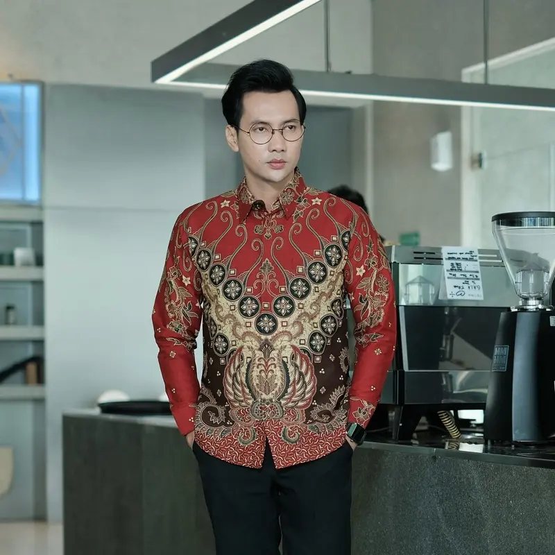 WINATA MARON Kemeja batik pria lengan panjang furing full katun halus Slimfit