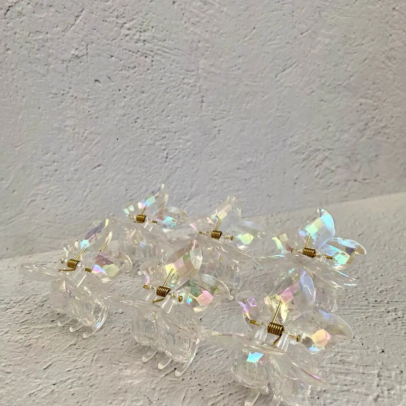 Jepit Rambut Transparan Motif Hologram Gaya Fashion Korea Import - Clips 1