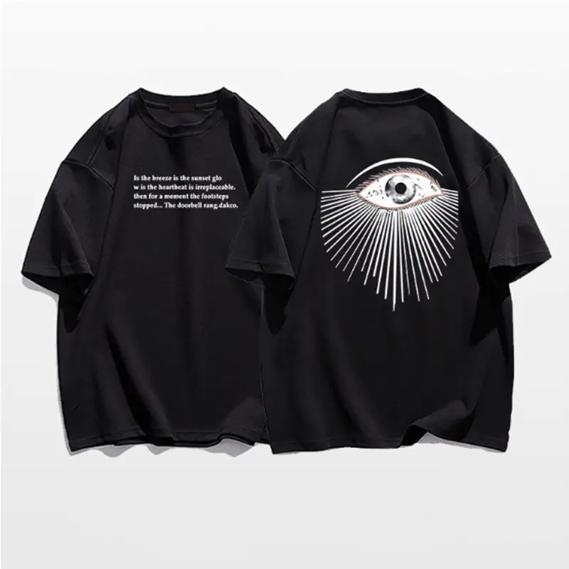 Fashion Gesture Printed Letter T-shirt Casual Hip-Hop Breathable Round Neck Short Sleeve T-shirt High Soft 8