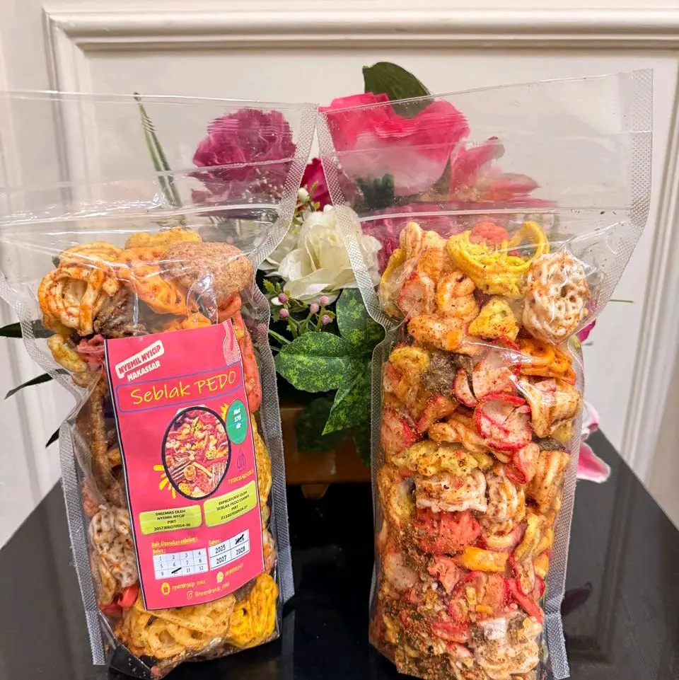 snack seblak pedo pedas pouch dan kiloan - nyemilnyicip mks