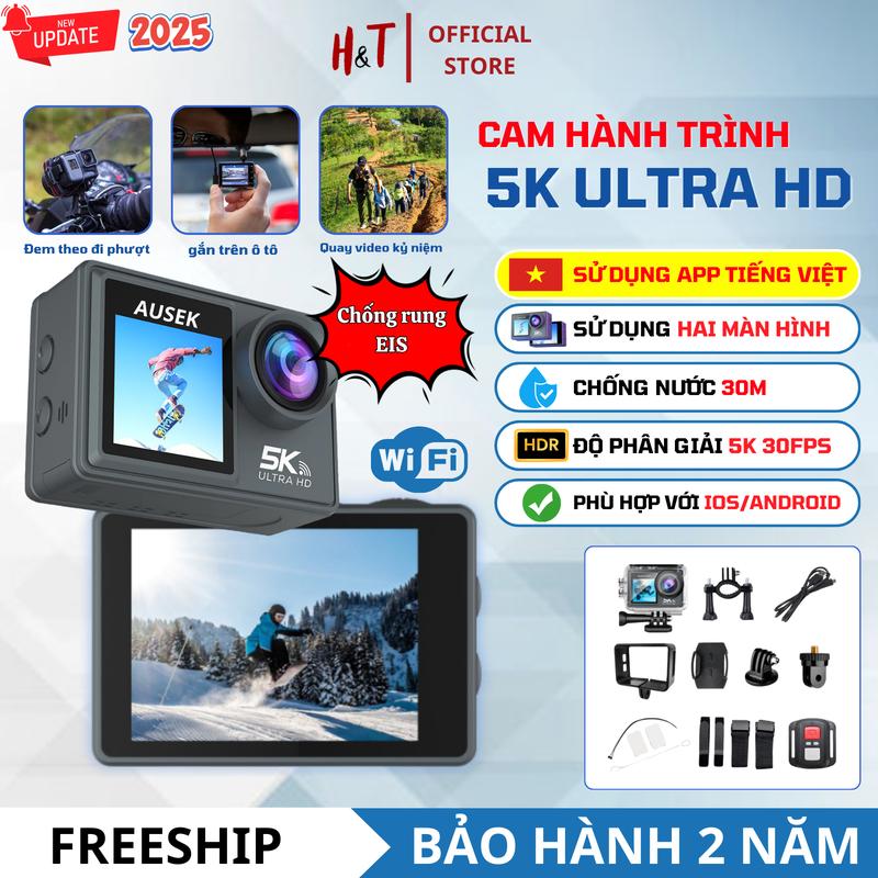 Camera Hành Trình Ô Tô Xe Máy 5K ULTRA HD Cam Hành Trình Hai Màn Hình Gắn Mũ Bảo Hiểm Góc Rộng 170 Độ Cam Chụp Ảnh Chống Rung Điện Tử EIS Chống Nước 30M Camera Đi Phượt 