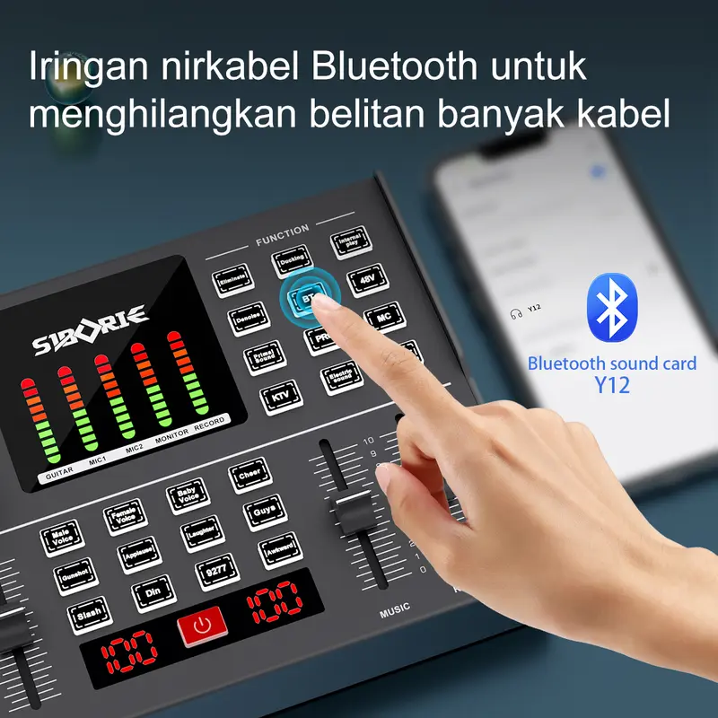 Siborie OTG Digital live soundcard Y12 dilengkapi dengan kabel OTG 3