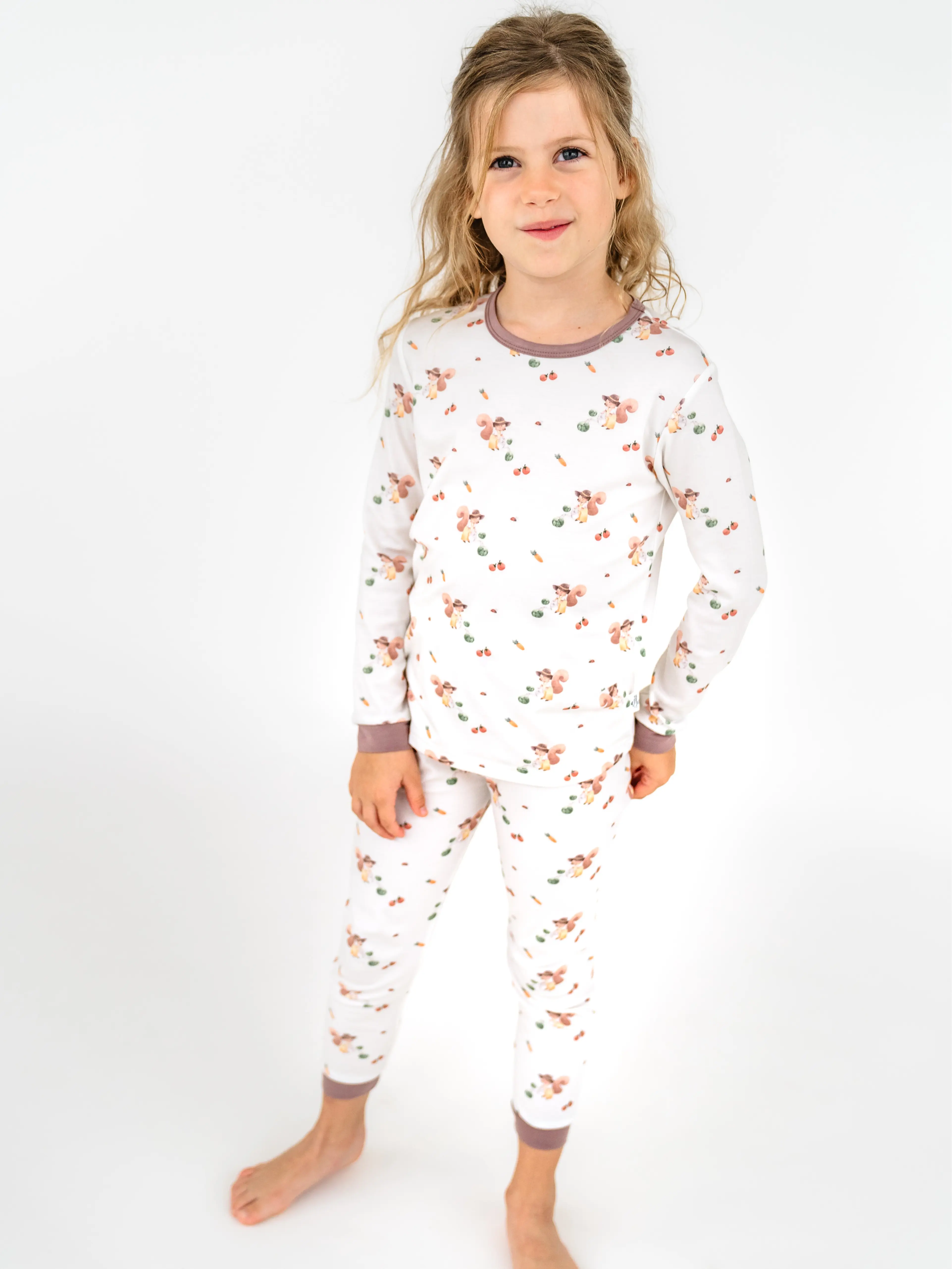 MamaPyjama Farmer Squirrel TENCEL Long Sleeve Kids Pyjama Set
