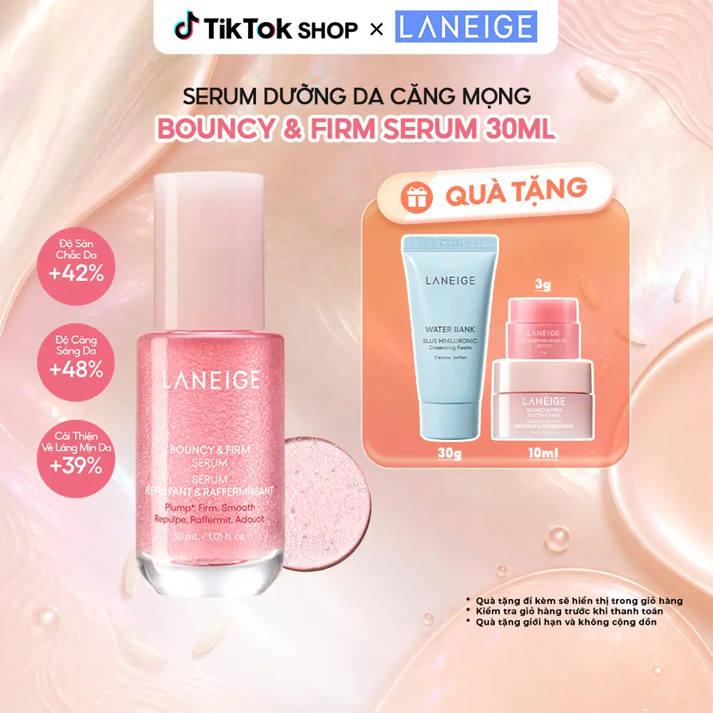 Serum tăng cường collagen, làm mờ dấu hiệu lão hóa, giúp da căng sáng Laneige Bouncy & Firm Serum 30ml