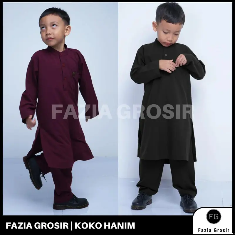 FAZIA GROSIR Baju Koko Anak Laki Laki Hanim by Rainan ORI usia 1 sampai 12 tahun kurta Lengan Panjang 0