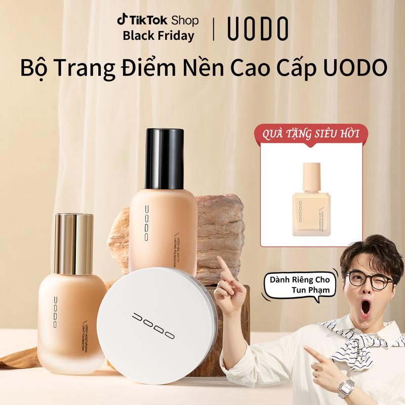  Bộ trang điểm nền UODO gồm kem nền + phấn phủ dạng bột + kem nền dạng du lịch che phủ khuyết điểm trên mặt làm đều màu da kết cấu ẩm mượt kiểm soát dầu hiệu quả trang điểm lâu trôi không gây khô da 