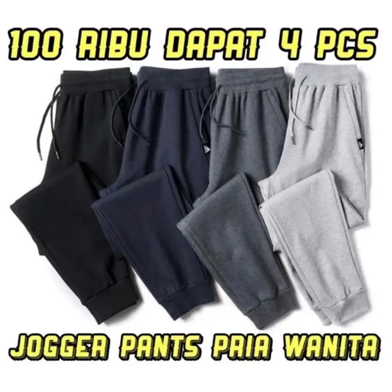 NAYOMI OFFICIAL • PROMO!!! 100 ribu dapat 4pcs Celana Jogger babyterry polos unisex pria wanita