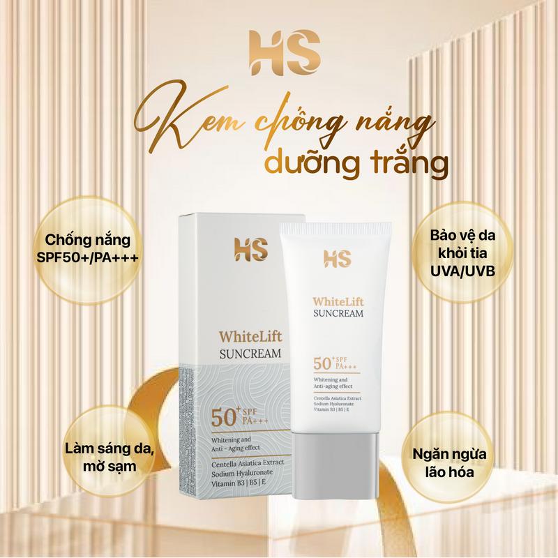 Kem Chống Nắng HS WhiteLift Suncream 50g - Nâng Tone Kiểm Soát Dầu Dưỡng Trắng Da