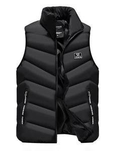 Chaleco de algodón con plumas para hombre, Ropa de abrigo para otoño invierno, Chaleco juvenil con forro de vellón, Engrosado y cálido con hombreras, Top sin espalda estilo coreano de moda