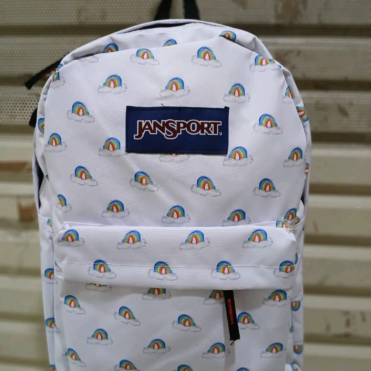 tas ransel js motif awan putih