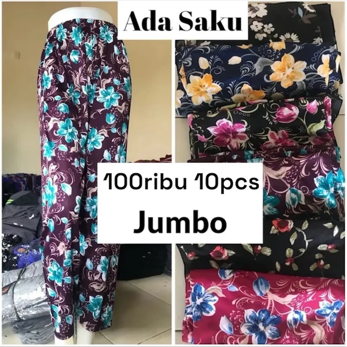 PAKET CELAMIS LEGING BUNGA MOTIF PANJANG PENDEK JUMBO HYGET ADEM NYAMAN KEREN Fit Legging Melar Celana Lembut sku14