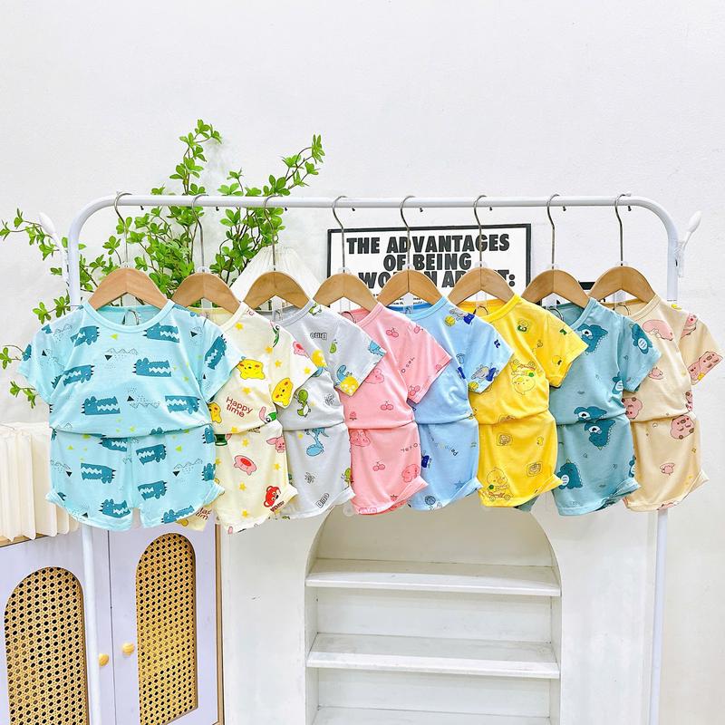 COMBO 5 Bộ Quần Áo Thun Lạnh Cộc Tay Cho Bé Trai Bé Gái Từ 5 - 16kg